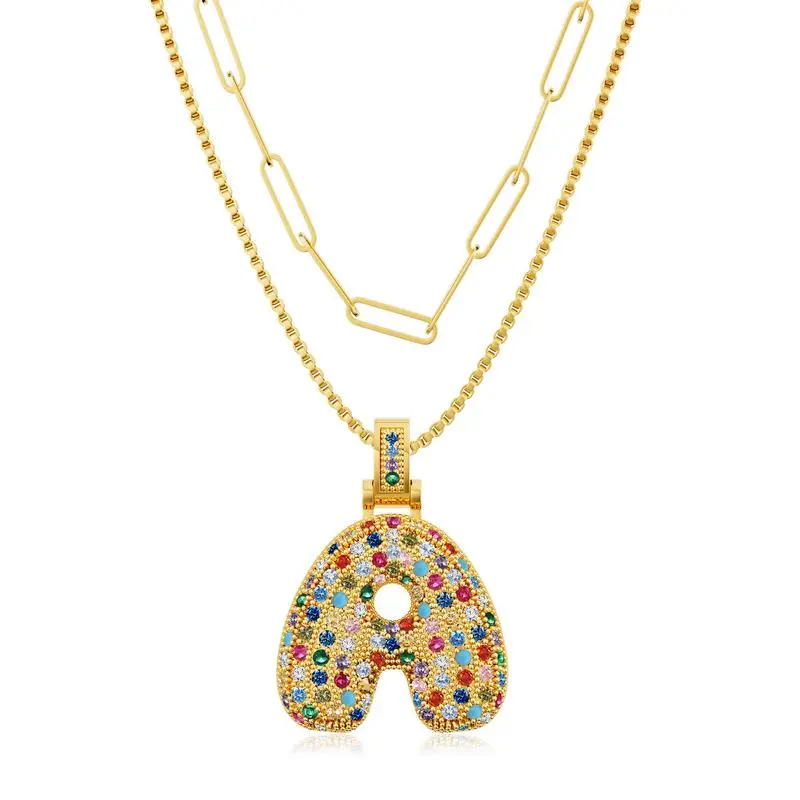 Moodear Necklaces Set - A to Z Letter Necklaces  Balloon Initial Necklaces Gift for Women