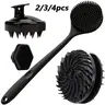 Shower Brush Set, Body Brush, Spa Brush, Exfoliating Shower Scrubber, Soft Silicone Cleaning Tool, Bathroom Accessory, Bathing Accessory, Suitable for Bath, Shower and Body Care, 2/3/4 Pcs