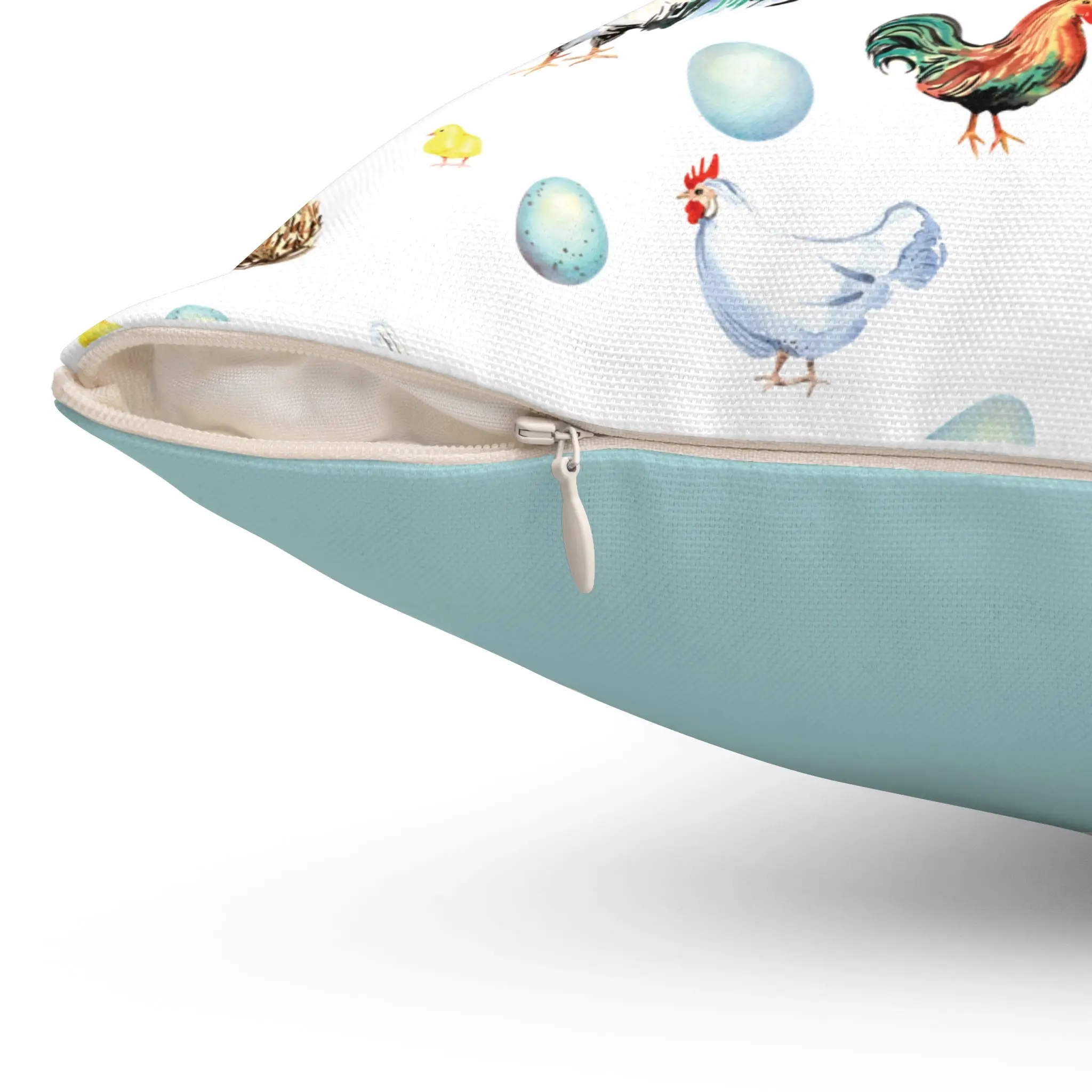 Chicken Rooster Contrasting Throw Pillow, Chicken Throw Pillow, Rooster Throw Pillow