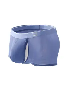 1Pc Men's Boxer Briefs, Daily Casual Underwear, Comfortable & Cool Fabric, U-Convex Pouch Design, For Outdoor Sports, Fitness & Daily Casual Wear