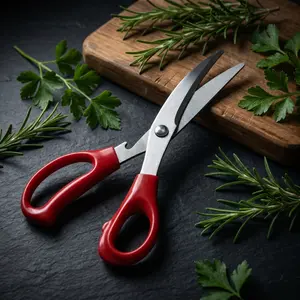 1PC,multifunctional scissors, stainless steel scissors, sharp and durable, bottle lifter function, comfortable handle, suitable for kitchen and family, holiday gifts, two colors available