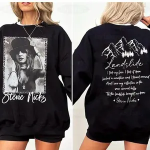 Stevie Nicks Landslide Lyric Shirt, Vintage Fleetwood Mac Graphic Tee, Retro Rock Music Fan T-Shirt for Women Men Gift