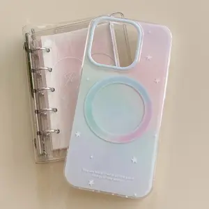 Gradient Star Phone Case Cover for Apple iPhone 16 Pro Max, Fashionable Women's Simple Design, Compatible with Multiple Models