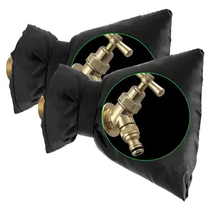 2x Outside Tap Cover Winter Frost Jacket Insulated Garden Tap Tiktokshopblackfriday Thermal Tutelary 210D Oxford Waterproof Black 14x20cm
