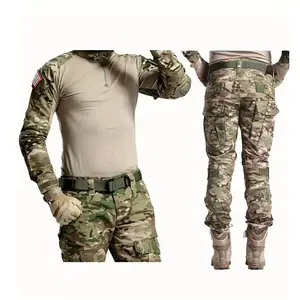 2025 new Elg New Men's Combat Tactical Uniforms Long Sleeve Fitting Amry Militray Uniforms for Men Combat Shirt and Pants Camouflage Clothing Hunting Hiking Paintball Gear