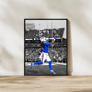 James Cook Buffalo Bills Art Print  Football Poster, Football Wall Decor Sports Fan Gift, for Sports Fans & Home Office Display, Poster Football Gifts - Unframed