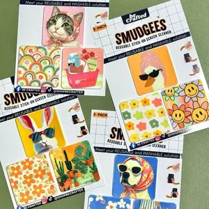 Be Crafted SMUDGEES 3-Pack Spring Edition Reusable Washable Microfiber Screen Cleaner