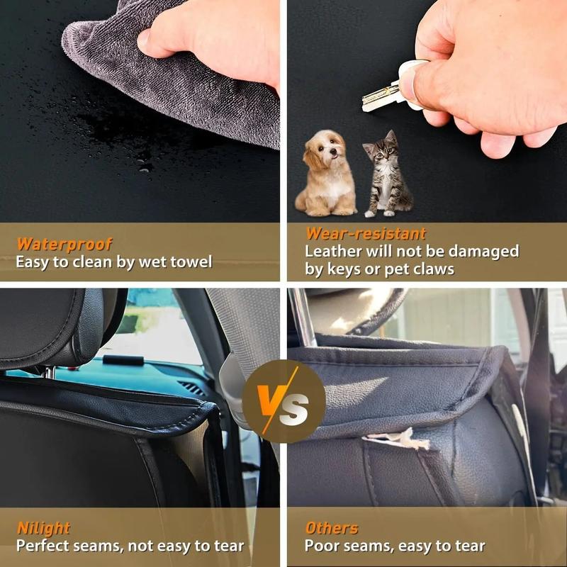 Nilight Hyundai Honda Accord Kia Civic Corolla Camry CRV RAV4 Fusion 5 Seat Covers (Full Set, Black)