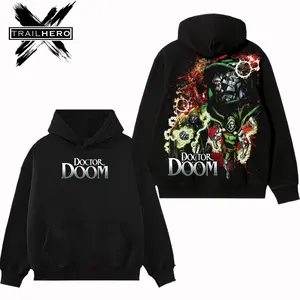 TRAIL HERO - Doctor Doom Premium Acid Washed Hoodie T-Shirt, En Sabah Nur Hoodie Shirt, Character Comics Fans Shirt, Superhero Washed Shirt, Comic Book Fans T-Shirt, Superhero Graphic Tee Cotton