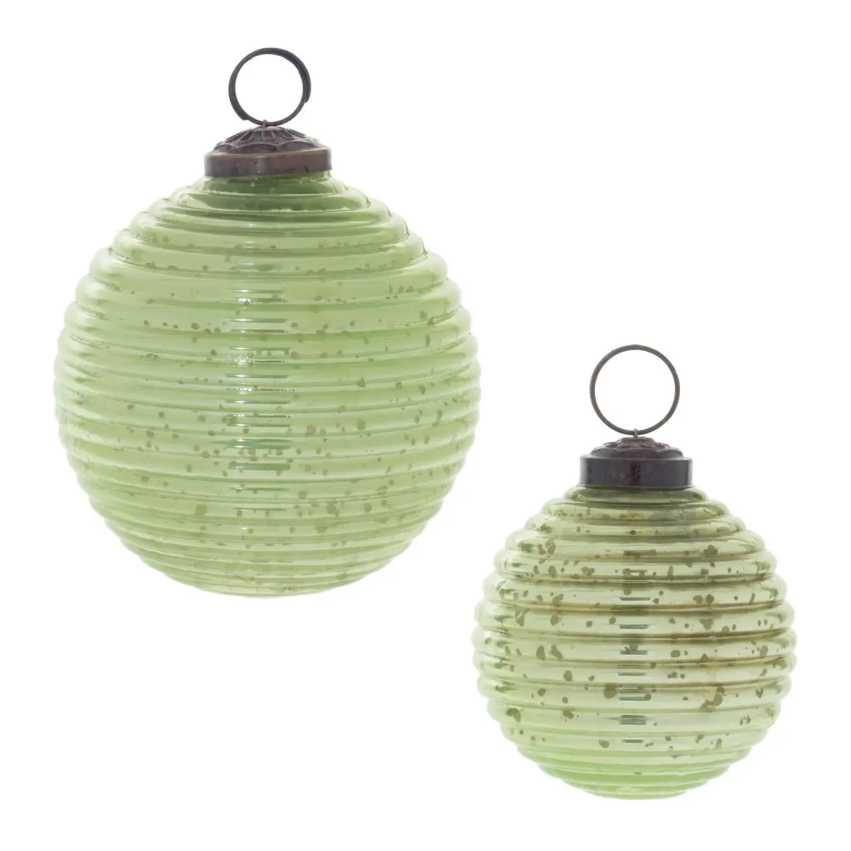 Melrose 95510DS Traditional Classic Holiday Decor Glass Ball Ornaments - 3 & 4 in., Brown, Set of 6