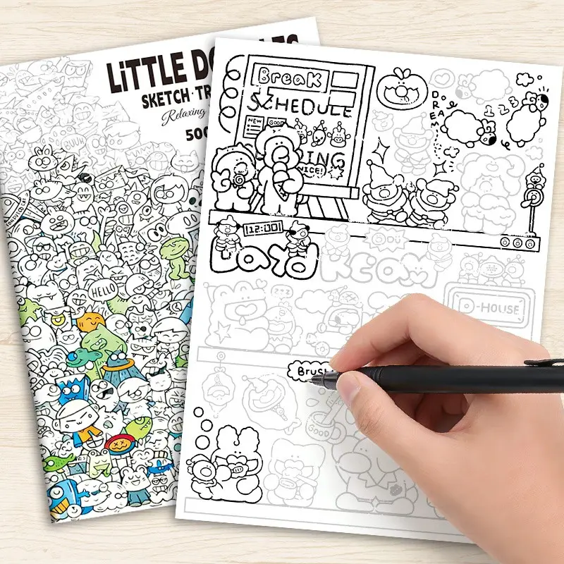 Stress Relief Doodle Coloring Book, Cute Pattern Sketch Tracing & Fun Coloring Pages, Relaxing Creative Activity Book for Artistic Exploration, Anxiety Relief, Mindfulness, Inspiration & Focus, Creative Outlet