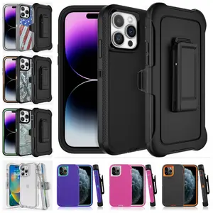 Rugged Shockproof Defender Case Cover for iPhone 13 / 13 Pro/ 13 Pro Max / with Belt clip
