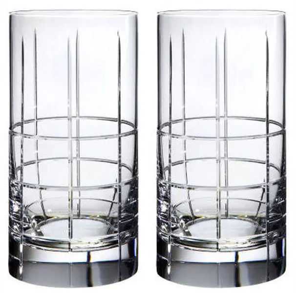 Orrefors Street Tumbler Set - 2-Pack Hand-Cut Heavy Crystal Drinking Glasses, Decorative Dishwasher-Safe Glass and Crystal Kitchenware Drinkware, Model 6540102