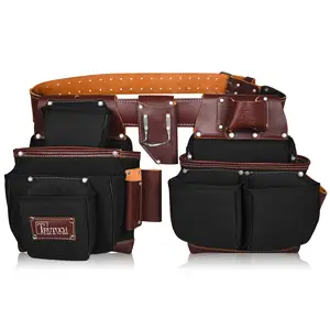 TRUTUCH Nylon and Leather Tool Belt, Nylon Tool Bag for Carpenter, Tool Pouch, Electrician