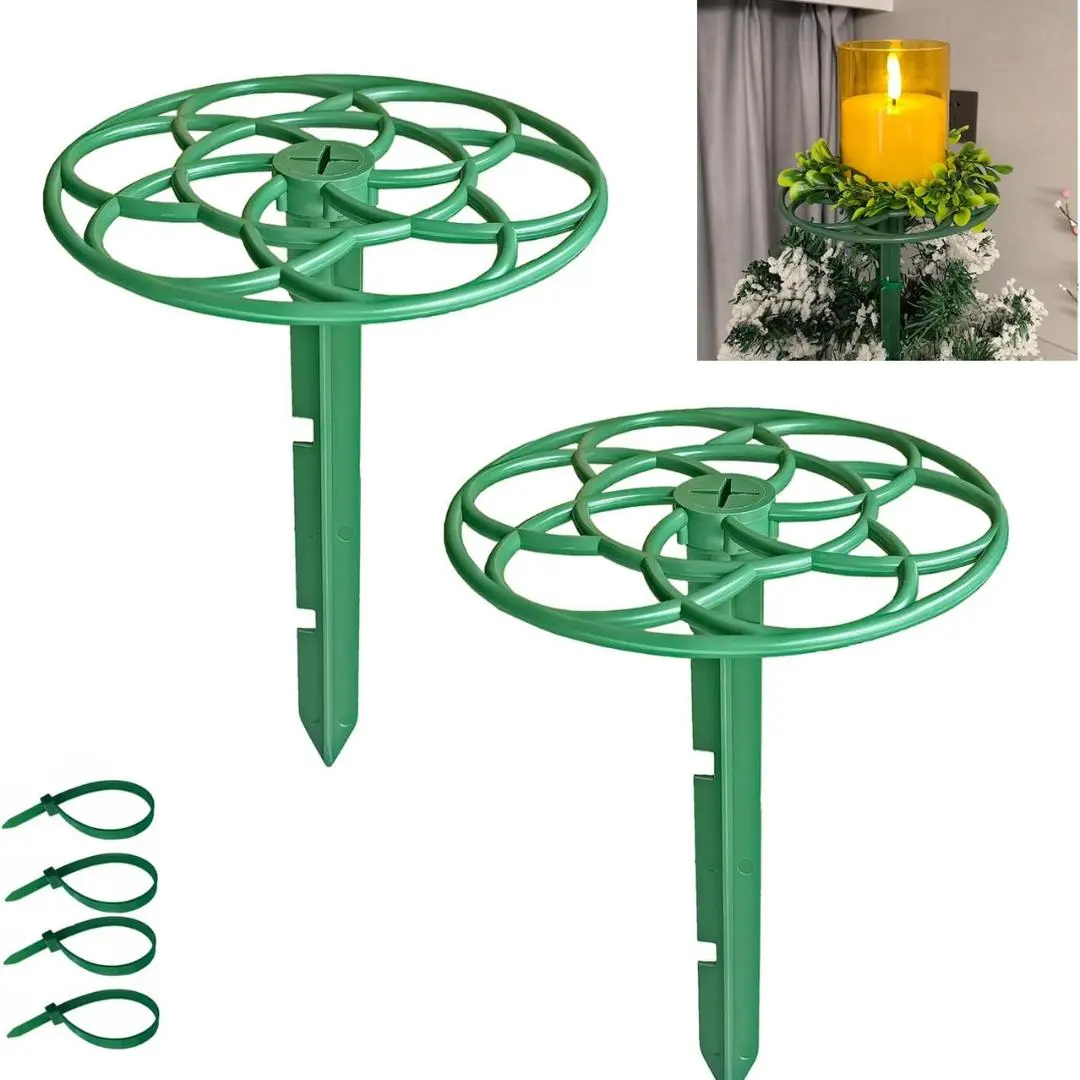 2 PSC Christmas Tree Topper Holder, Planar Holiday Universal Tree Topper Stabilizer, Plastic Support Rod Adjustable attachments stabilize Seasonal Treetop...