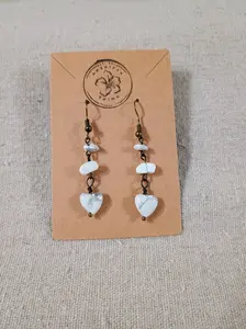 100% Handmade Heart Nugget Earrings, Antique-Inspired Natural Stone Earrings, Fashion Costume Jewelry Accessories, Antique-Inspired Earrings