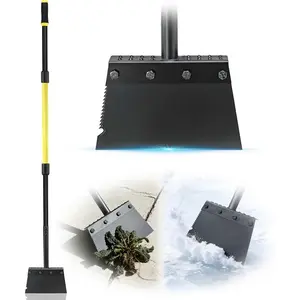 Garden Flat Shovel Heavy Duty, Multifunctional Garden Cleaning Shovels for Lawn Edging,Sidewalk Weeding, Floor Scraper Long Handle, Metal Snow Shovel,Ice Scraper for Driveway (60")