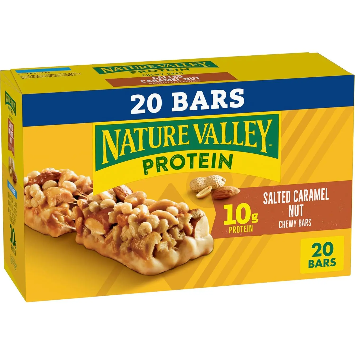 Nature Valley Variety Pack Protein Chewy Granola Bar, Gluten Free, 15 ct | Peanut Butter Dark Chocolate, Salted Caramel Nut & Peanut Almond Dark Chocolate, 10g Protein Each
