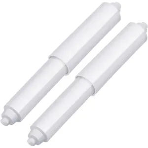 2 Pcs Universal Spring Loaded Plastic Retractable Toilet Paper Holder Replacement Rod Toilet Tissue Roll Holder Insert for Bathroom Home Fixture Accessories(White)