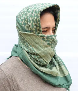 Authentic Shemagh Head Scarf Keffiyeh Balaclava Pakistani Palestine for Men and Woman TEAL