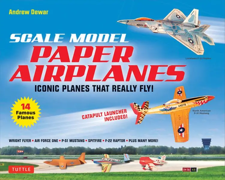 USED Book - Scale Model Paper Airplanes Kit: Iconic Planes That Really Fly! Slingshot Launcher Included! - Just Pop-Out and Assemble (14 Famous Pop-Out Airplanes) by Dewar, Andrew (Misc.) - english