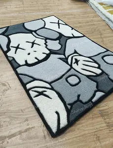 Kaws Handmade 100% Wool Rugs, Case Rugs and Carpets, Handmade Rugs For Living Room, Dining Room, Hallway, Multiroom Carpets, Anime Rugs