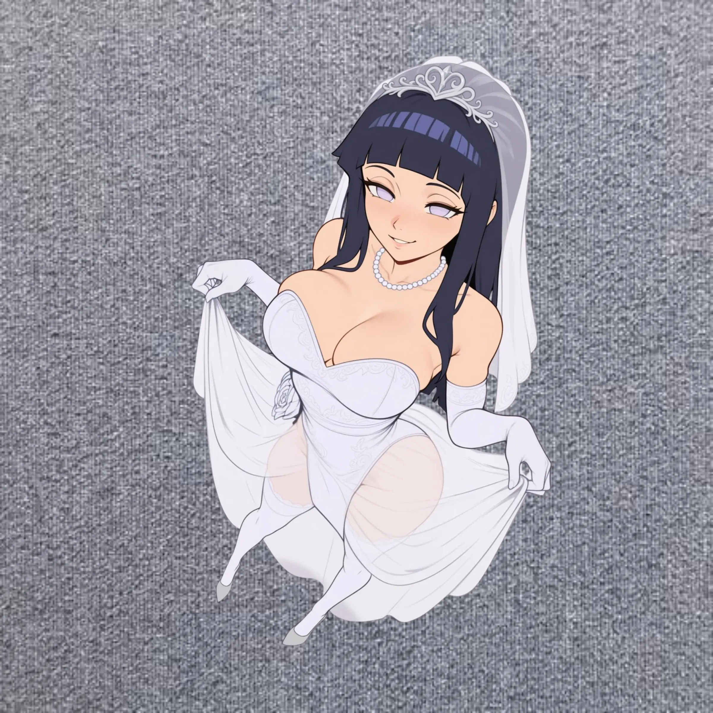 Elegant Anime Bride Sticker, White Wedding Dress Girl Decal for Laptop, Phone Case, Water Bottle, Notebook and Bridal Gift