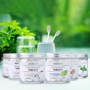 EcoFam Daily Essentials Toothpaste Tablets Bundle for Healthy Teeth & Fresh Breath Sustainable, Plastic-Free Toothpaste with Calcium Bentonite Clay Vegan-Friendly Travel-Friendly