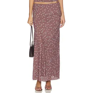 SOVERE Delilah Skirt in Mocha Polka Dot
