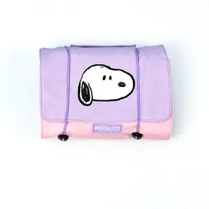 Snoopy Colorful Life Series Foldable Makeup Bag,Compact, Stylish & Adorable, Perfect for Travel & Daily Beauty Organization, Ideal Gift for Her Cosmetic Pouch Cosmetics Organizer,Christmas Gift,Valentine's Day Gift 8.66"(L)X7.48"(W)X2.36"(H)
