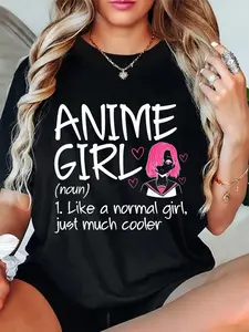100% Cotton Unisex Anime Girl Definition Anime Lovers Merch Round Neck Short Sleeve T-Shirt Women's Men Graphic Tee