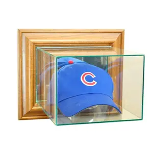 Perfect Cases  Wall Mounted Cap & Hat Display Case- Walnut