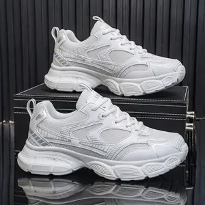 Men's Lightweight Casual Letter Print Trend Design Front Strap Sneakers - Low-Top EVA Sole, PU & Fabric Upper, Breathable & Durable for Running, Hiking, Outdoor & Daily Wear