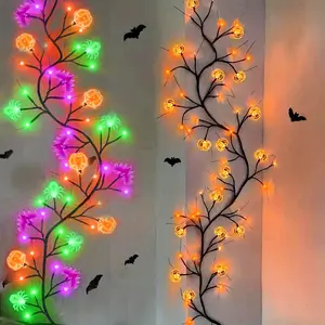 54 LED DIY Willow Branch String Lights, Battery-Operated Decor with 8 Modes, Ideal for Halloween and Thanksgiving Bedroom Decorations