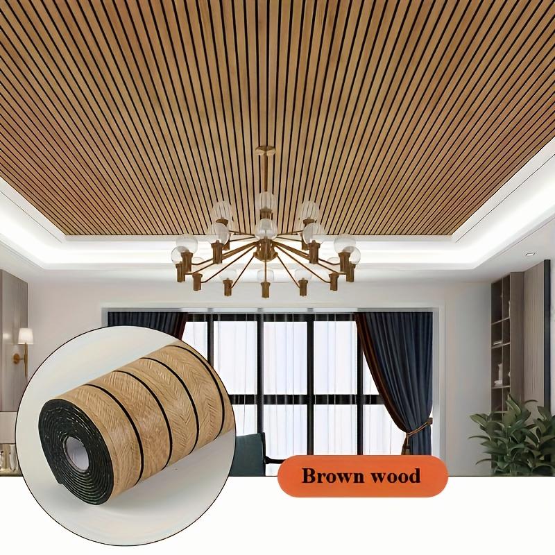 3D Textured Self-Adhesive Wallpaper Roll - Thick Waterproof Foam, Wood/Brick Patterns, Renter-Friendly Hot Bending Design for Home Ceilings, Curved Walls, Home Decorating, 3D Textured Design, Accent Wall