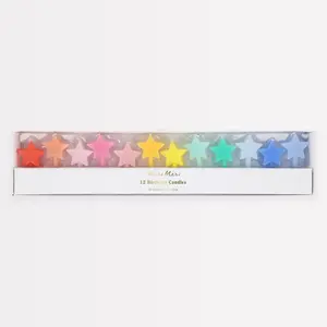 Rainbow Star Candles (x 12)