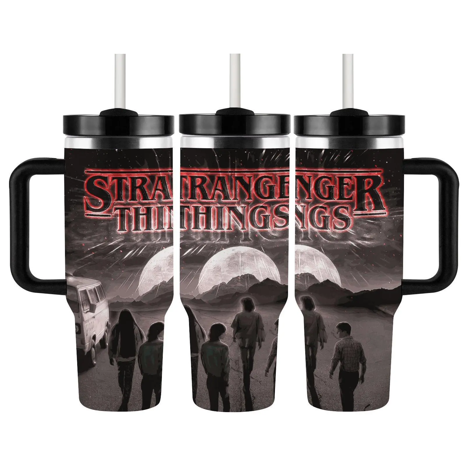 Stranger Things 40oz Durable Insulated Tumbler w/ Lid | Stainless Steel for Hiking & Outdoor Hydration Vacuum Flasks