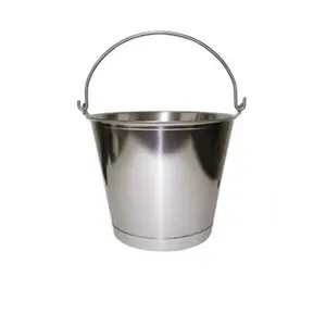 Premium Stainless Steel Pail, Vet/Milk Bucket, Made in USA, Completely Seamless & Thick, 13-20 Qt Sizes with Chime Bottom