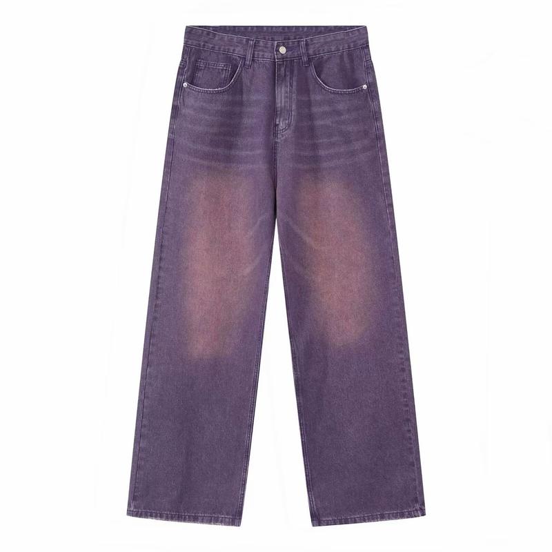 New Vibe Purple Oversized Mid-Waist Straight Leg Baggies Unisex Denim Pants Jean custom birthday outfit graduation outfits