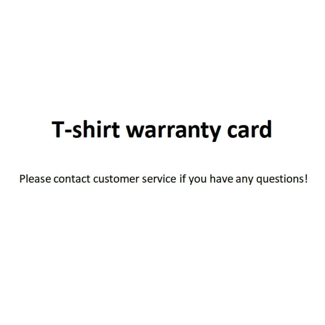 T-shirt warranty card