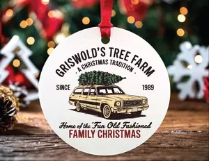 National Lampoon Inspired Griswold's Tree Farm Family Vacation Christmas ceramic Ornament, Funny National Lampoon Gift, Griswold Family Christmas