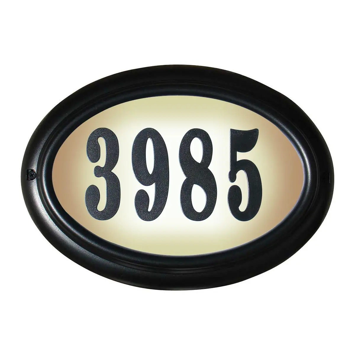 QualArc LTO-1302-BL-PN 15 in. Oval Lighted Address Plaque Kit, Black Aluminium Frame, Do-It-Yourself, Adhesive Glue Included, 18-20V, Accurate Display (Home Decor Sign)