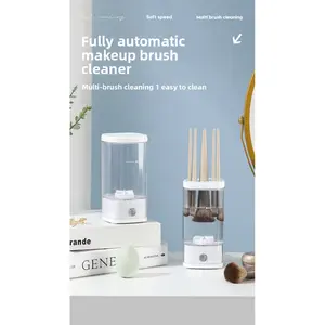 Automatic Makeup Brush Cleaner - Electric Multi-Brush Cleaning Machine with Visualized Transparent Body, Soft Speed Cleaning Tool for All Makeup Brushes, Easy & Fast Cleaning