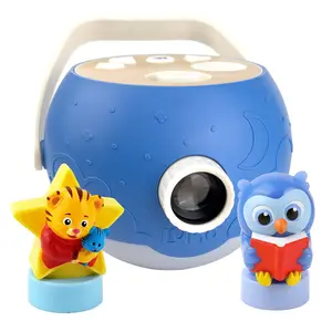 Daniel Tiger story projector for kids Luna 3 in 1 bedtime projector nightlight and audio player bundle with classic owl screen free toddler learning toy with stories and songs portable kids night light for bedtime routine and preschool education