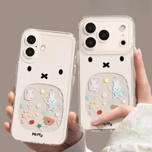 Miffy Cartoon Phone Case for IPhone17/17Air/16/15ProMax Shockproof Silicone Protective Cover with Magnetic Mount Kawaii Trendy