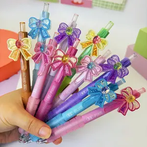 10/20pcs Cute Colorful Bow Ballpoint Pens, Mixed Colors, Smooth Writing, Durable, Perfect Gift for Back-To-School, Student Stationery Supplies, Glitter Ballpoint Pen