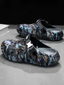 Vintage Newsprint Print Slippers, Unisex Comfortable Eva Sole, Adjustable Strap, Non-Slip, All-Season Streetwear Shoes