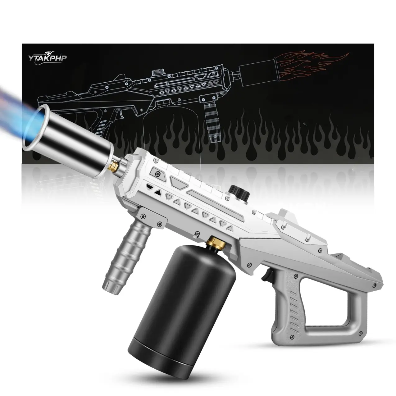 YTAKPHP Multi-Functional Adjustable Torch Spray Gun - Flame Control, Adjustable Settings, Powerful Home Improvement-Garden Tool for Camping, Outdoor Cooking, Ideal Gift, Torches, Adjustable Flame Settings
