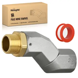 Nilight 3/4" NPT Fuel Hose Swivel, 360 Rotating Connector for Fuel Transfer Hose Nozzle Pump Diesel Gasoline Kerosene