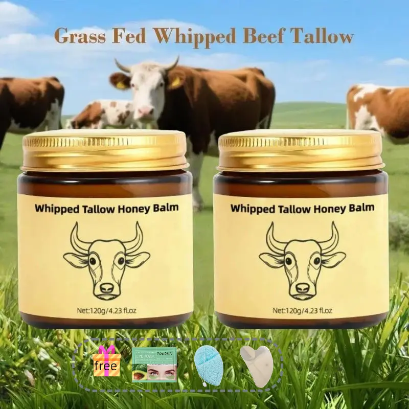 Pure Grass-Fed Tallow & Honey Soothing & Nourishing Skin Cream - Intensive Hydration for All Skin Types